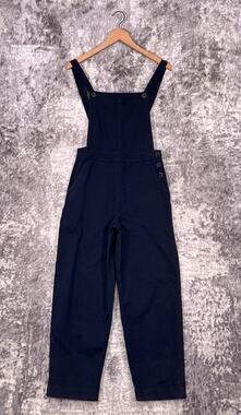Ali Golden Overalls XS Womens Navy Blue Fitted Crop Tapered Leg Jumper Pants